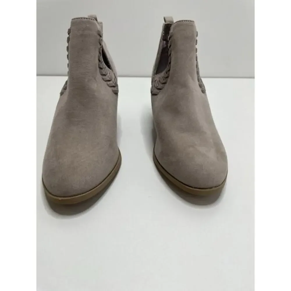 Qupid Booties Boots Taupe Women’s Size 7 Square Block Heel Cowgirl Rodeo Country